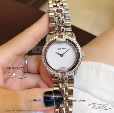 Perfect Replica Roger Dubuis Velvet Diamond Bezel Stainless Steel Band 36mm Women's Watch 